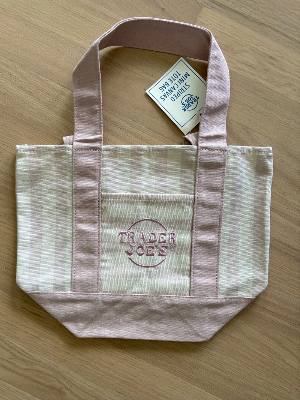 Trader Joe’s Pink Striped Mini Tote Bag